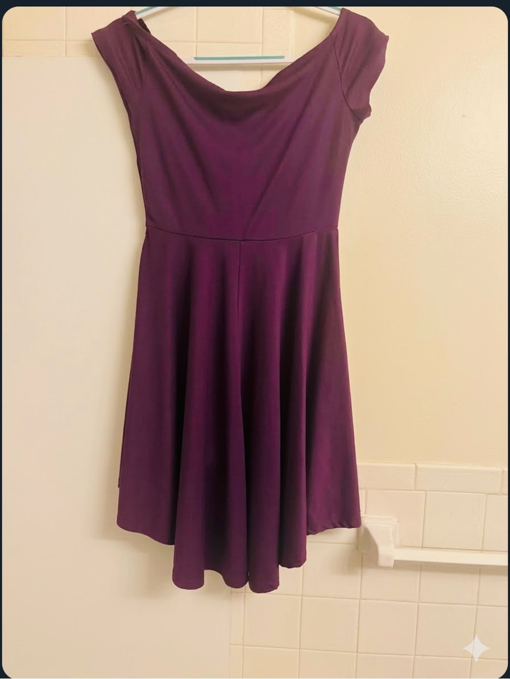 Elegant Purple High-Low Fit Dress with Scoop Neck